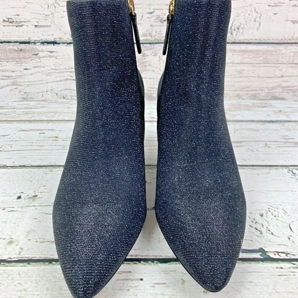 Kate Spade New‎ York Women's Pointed Toe Black Glitter Heeled Booties [Size 9 B]